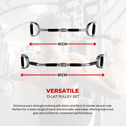 Barbell Machine Bar Set | 6 Essential Accessories for Pulley Stations & Home Gyms | Rowing Bar, Lat Pull Bars, EZ-Curl Bar | Perfect for Full-Body Strength Training