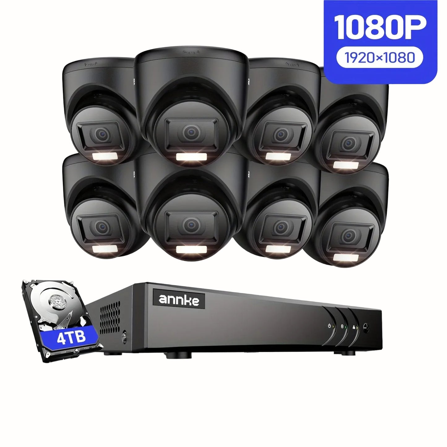 Bewakingscamera Set – Beveiligingscamera – CCTV Camera – Surveillance Camera – Videobewaking – 5MP Resolutie – 4TB Opslag – Slimme Dual Light Nachtzicht