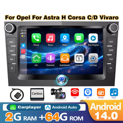 Autostereo – Autoradio – Multimedia Speler – Navigatiesysteem – CarPlay – 7 Inch HD IPS Touchscreen – Android 14.0 – Met AHD Achteruitrijcamera – Draadloos WiFi & GPS