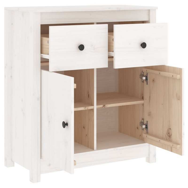 White Sideboard 70x35x80cm in Solid Pine Wood Removable and durable, Console Table Formal Wood, Entryway Storage Solution, Removable Shelf Furniture, Pine Wood Sideboard, Clean Line Furniture, Quality Woodworking, Durable Woo