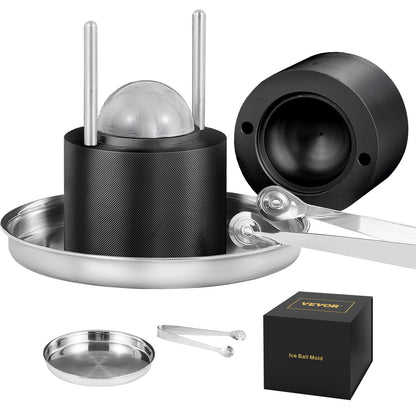 Ijsballenmaker – Ijsbalmaker – IJsblokjesvorm – Ice Cube Mold – Whiskey Ijsballen Pers – Aluminium – Ø 60 mm Grote Ronde Ijsballen