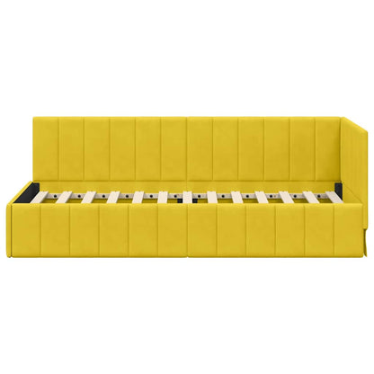 Bedframe – Bed – Eenpersoonsbed – Slaapbank – Kinderbed – Blauw Velvet Hoofdbord – Stevig Plaatmateriaal – Lattenbodem 80x200 cm