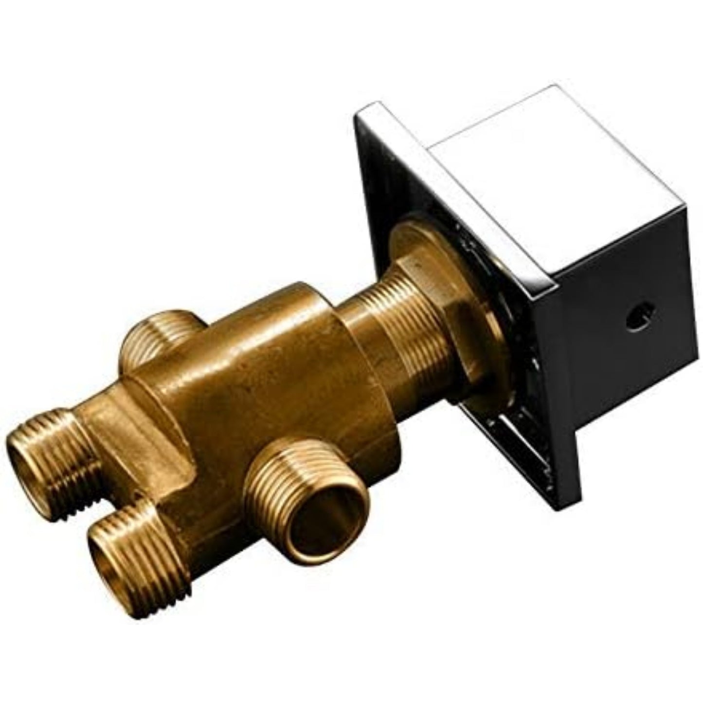 Quiltern Modern Waterfall Bath Faucet - Edge Mount 5-Hole Installation for 1/2" Hose, Brass & Chrome Bathroom Sink/Fixture with Spiral Drain & Valve