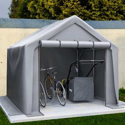 Carport – Overkapping – Tuinhuis – Garage – Schuur – Grote Afmeting 244x241x217 cm – Stevig Metaal Frame Met Ventilatiedak