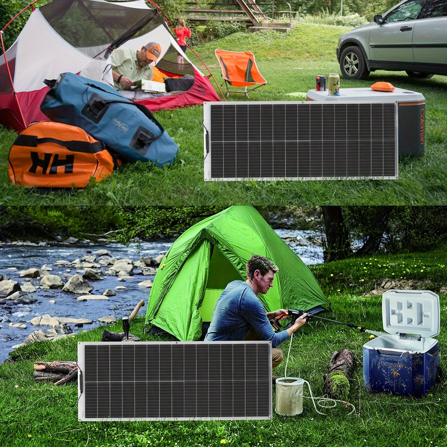 Flexibel Zonnepaneel – Zonnecel Paneel – Zonne-energie Paneel – Solar Panel Set – Camping Zonnepaneel – 2x100W Monokristallijn – Lichtgewicht En Weerbestendig