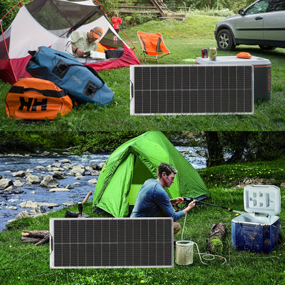 Flexibel Zonnepaneel – Zonnecel Paneel – Zonne-energie Paneel – Solar Panel Set – Camping Zonnepaneel – 2x100W Monokristallijn – Lichtgewicht En Weerbestendig