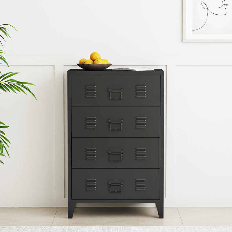Stalen Kast – Metalen Ladekast – Archiefkast – Kantoorkast – Opbergkast – Industrieel Design – 80x40x92 cm – Ventilatieladen