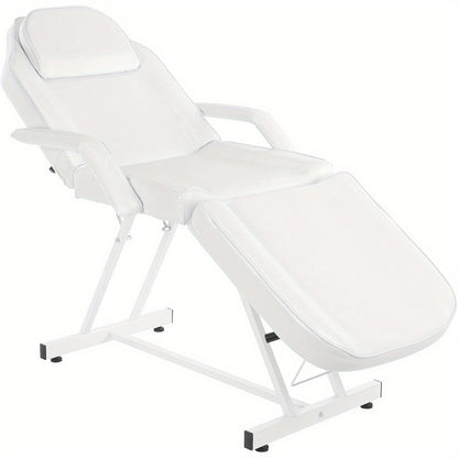 Behandelstoel – Behandelbank – Massagetafel – Gezichtsbed – Salonstoel – Wit – Ergonomisch Ontwerp – Stevig Metalen Frame