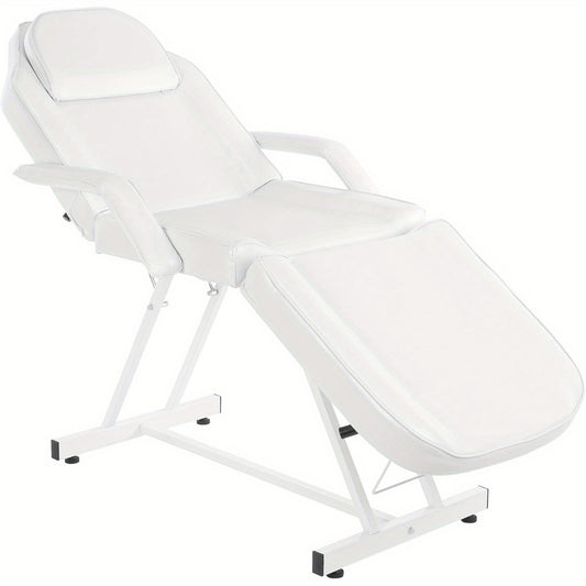 Behandelstoel – Behandelbank – Massagetafel – Gezichtsbed – Salonstoel – Wit – Ergonomisch Ontwerp – Stevig Metalen Frame
