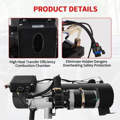 12V Hydraulische Kachel – Hydraulische Verwarming – Diesel Motorverwarmer – Coolant Heater – Caravan Kachel – 10KW Vermogen – Snel Warmte Voor Motor En Cabine
