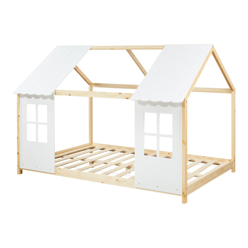 Kinderbed – Kinderbedden – Eenpersoonsbed – Peuterbed – Huisbed – Massief Hout – Semi-Open Design – Geschikt Voor Matras 90x200 cm – Diverse Kleuren