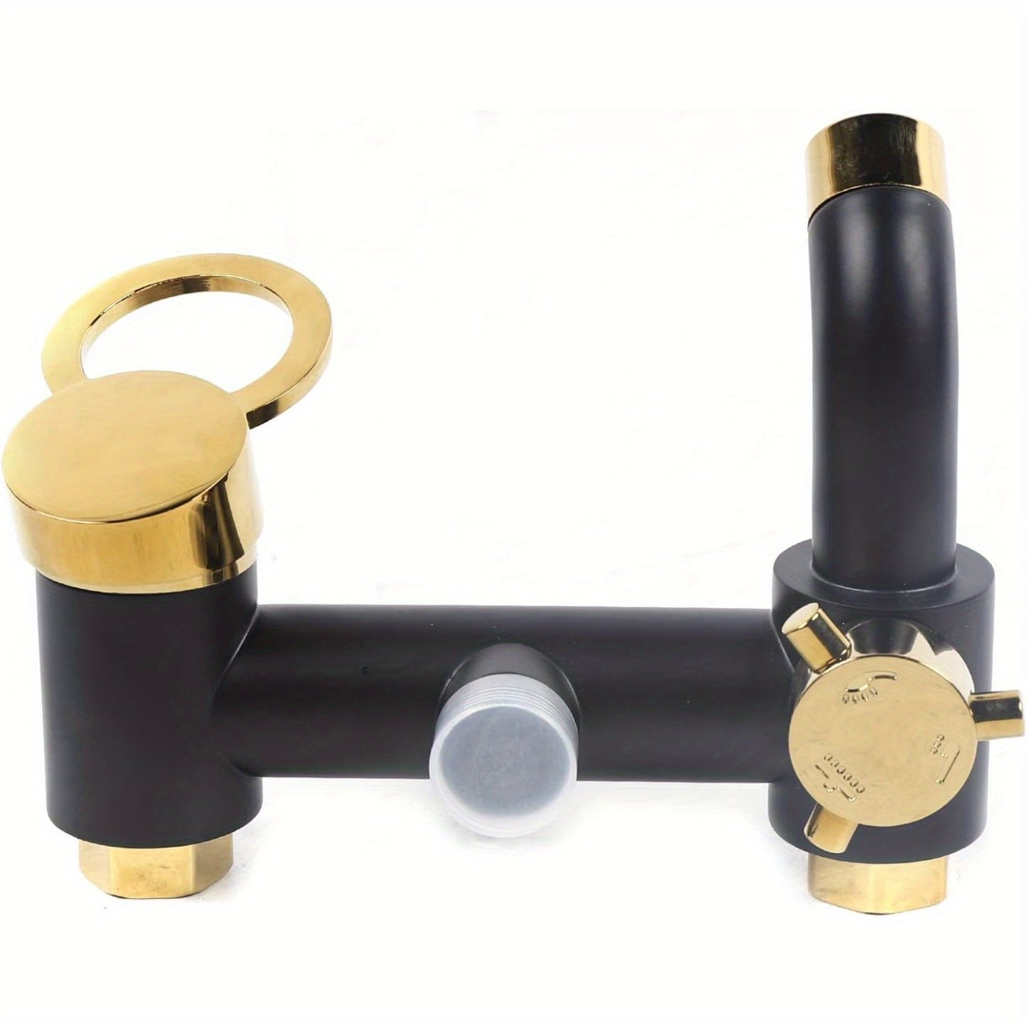 Goodslinesshop 3-Function Bathroom Shower Set Shower Arm Regenerative Shower Hand Shower Shower System Black Bathroom Water Tap Rain Shower Head Set Mounted on the Wall with Soap Holder High-Quality Black Golden