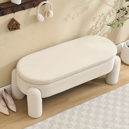 Modern Storage Bench with Hidden Compartment - Soft Chenille Fabric Ottoman Bench with Cushioned Seat, Sturdy Legs & Spacious Interior for Entryway, Living Room, Bedroom - Multi-Functional Furniture in Neutral Tones (Beige, B