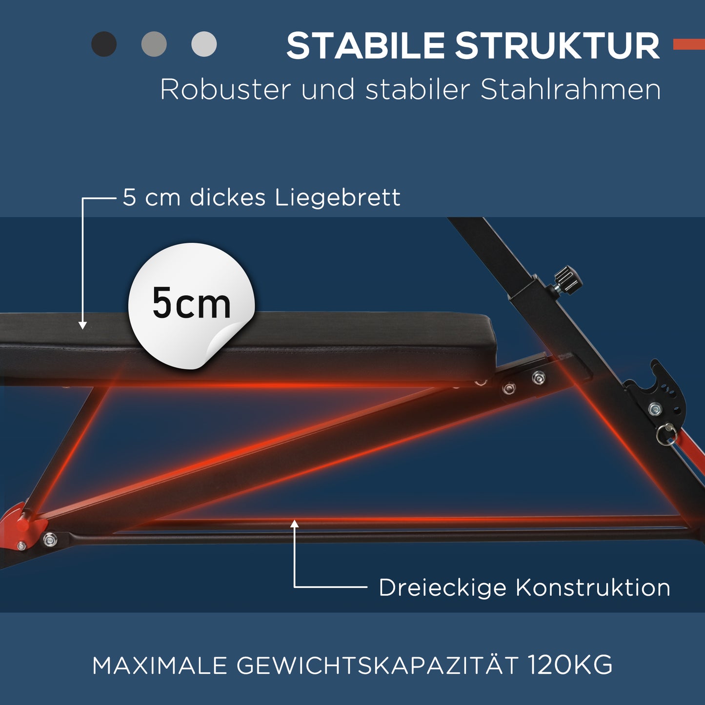 Verstelbare Fitnessbank – Multifunctionele Trainingsbank – Gewichtbank – Buikspierbank – Home Gym Bank – Zwart Rood – Stalen Frame – 7-Voudig Verstelbaar