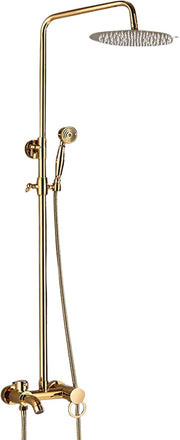 Doucheset Goud - Regendouche - Met Thermosstaat - Douchekop - Douchestang - Douche Set - Doucheset Met Thermostaatkraan