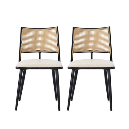 Dining chairs, rattan chairs typically possess a natural, lightweight appearance, lending an organic feel to both indoor and outdoor spaces. The design of these chairs is generally simple yet elegant, available as a set of tw
