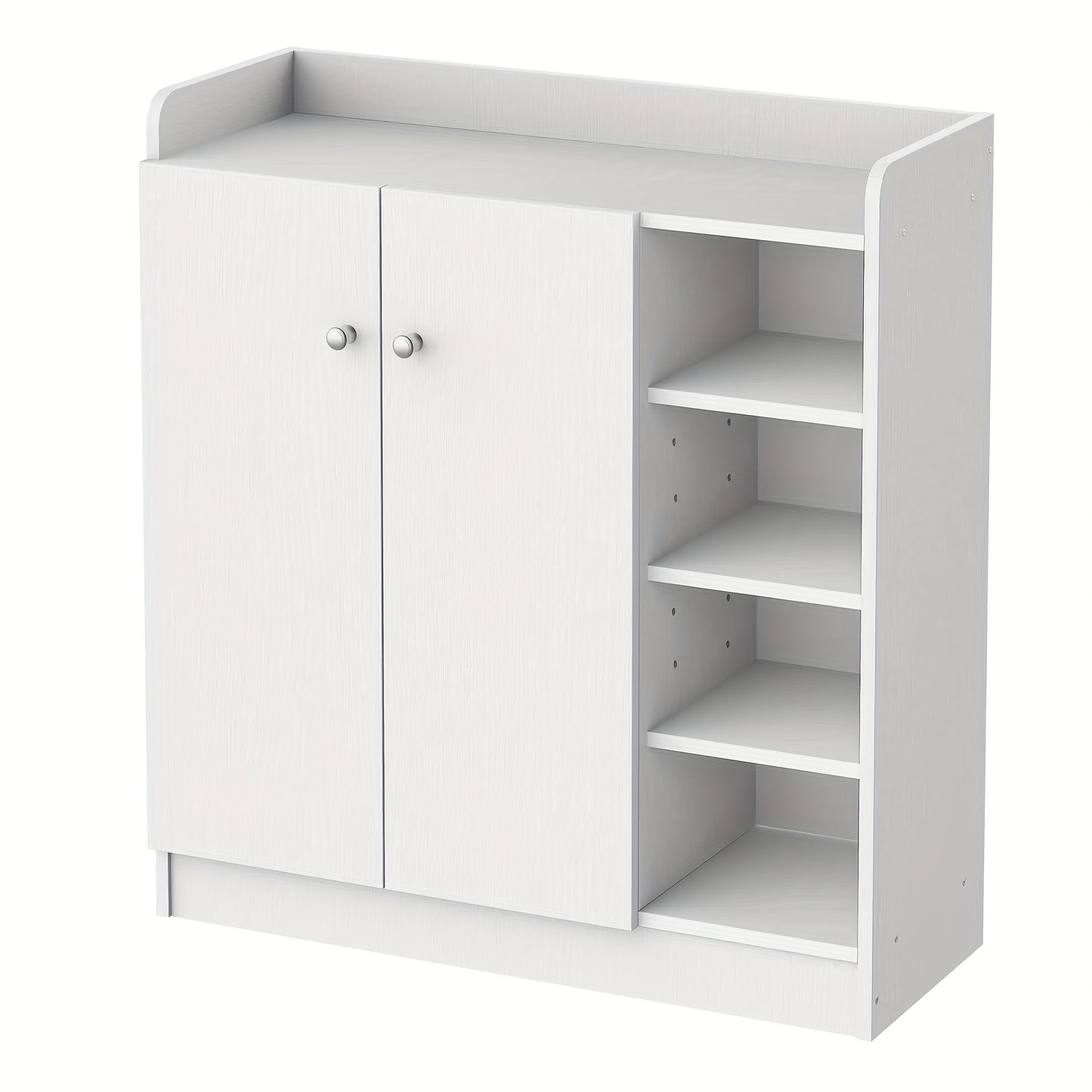 Schoenenkast – Schoenenrek – Schoenenopberger – Schoenenkastje – Schoenenbankje – Wit – Compact & Ruimtebesparend – 2 Deuren 4 Vakken 83x30x90 cm