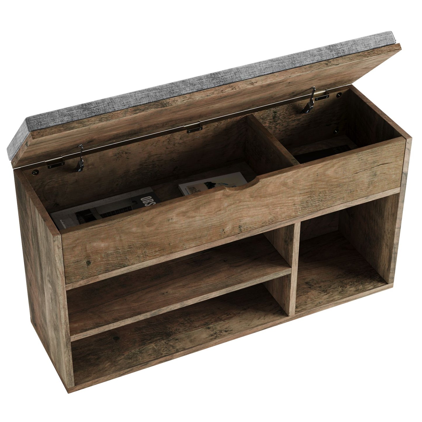 Schoenenbank – Schoenenrek – Schoenenkast – Halbank – Opbergmeubel – Modern Design – Wit – Twee Niveaus – Ruimtebesparend