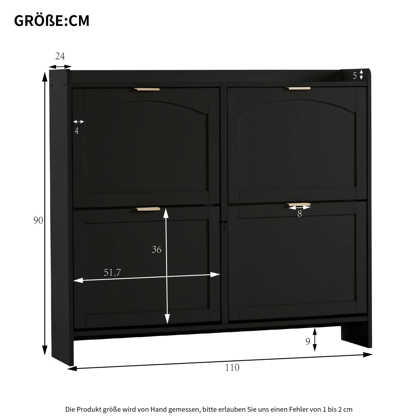 Schoenenkast – Schoenenrek – Schoenentoren – Halmeubel – Schoenopberger – Metaal & Bamboe – 4 Vakjes Met Kleppen – Vloerstaand En Compact