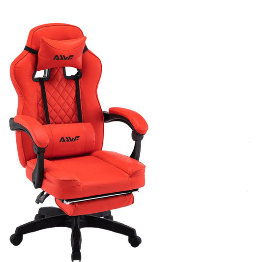 Gamingstoel – Gamestoel – Bureaustoel – E-Sportsstoel – Ergonomische Stoel – Verstelbare Lenden- en Neksteun – Uitklapbare Voetensteun – Verstelbare Hoogte – Roze-Wit