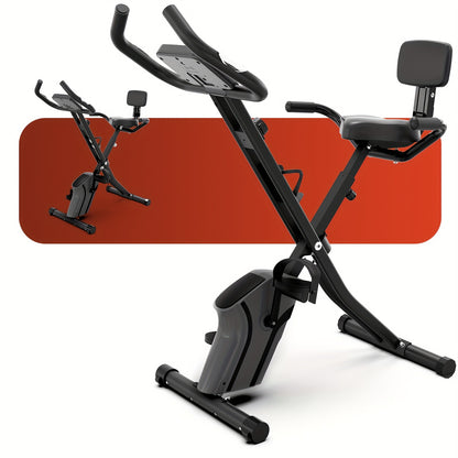 Opvouwbare Hometrainer – Fitnessfiets – Spinbike – Trainingsfiets – Magnetische Weerstand – 8 Instelbare Weerstandsniveaus – Multi-Functie Display – Zwart