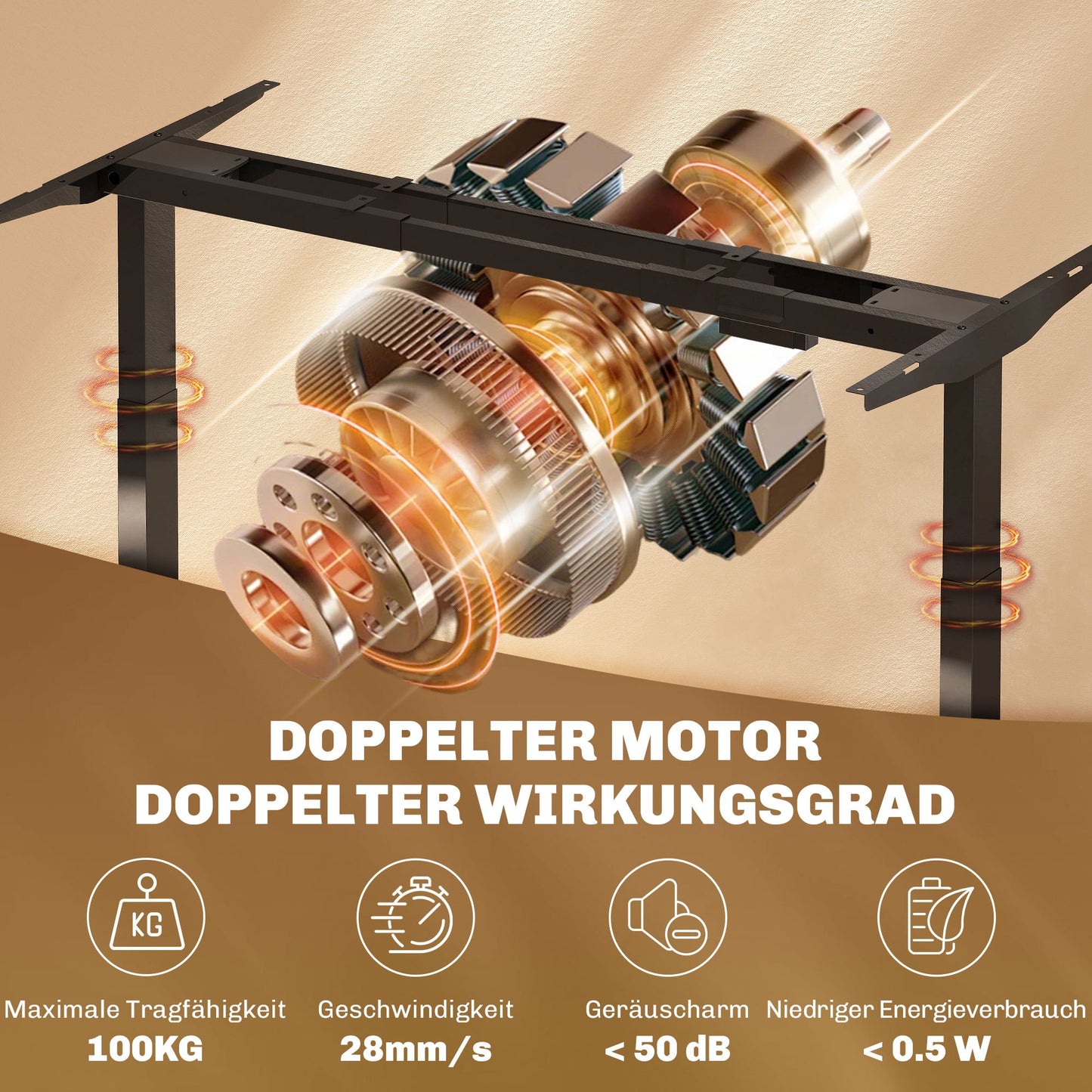 Elektrisch Verstelbaar Bureauframe – Zit Sta Bureauframe – Hoogte Verstelbaar Bureau – Bureauonderstel Elektrisch – Stalen Bureauframe Zwart – Geheugenfunctie Met 4 Instellingen – Stil En Energiezuinig