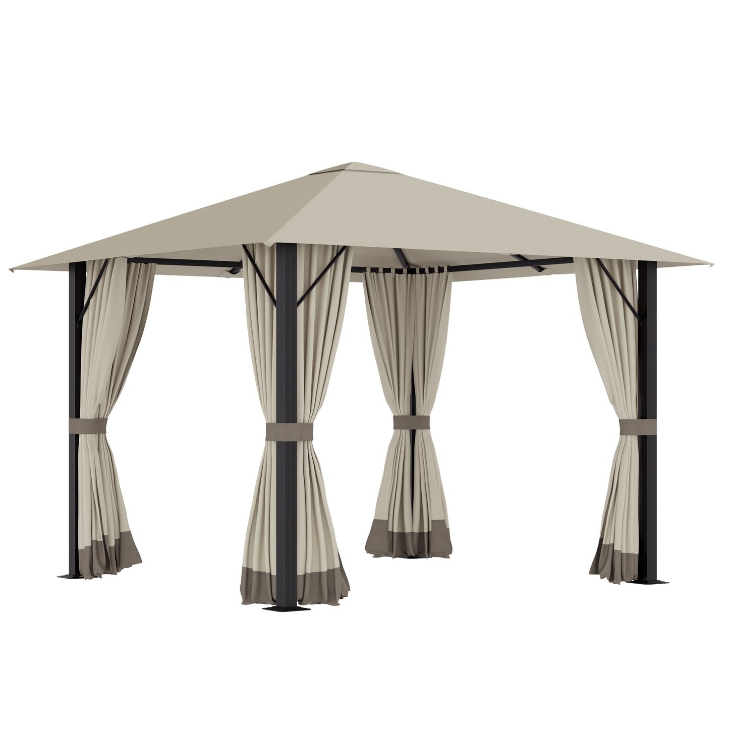 Tuinpaviljoen – Paviljoen – Partytent – Prieel – Pergola – 3x3 Meter – Aluminium En Stalen Frame – Waterafstotend Dak Met Ventilatie – Kastanjebruin