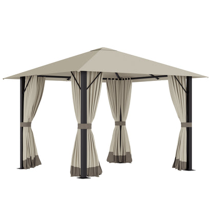 Tuinpaviljoen – Paviljoen – Partytent – Prieel – Pergola – 3x3 Meter – Aluminium En Stalen Frame – Waterafstotend Dak Met Ventilatie – Kastanjebruin
