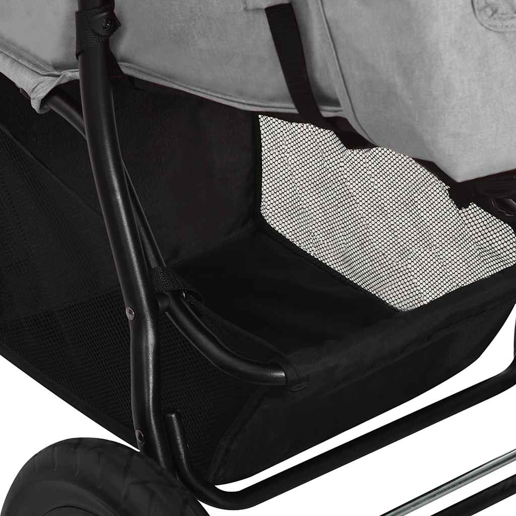 Kinderwagen – Wandelwagen – Buggy – Babywagen – Kinderbuggy – Lichtgrijs – Eénhandig Inklapbaar – Verstelbare Rugleuning