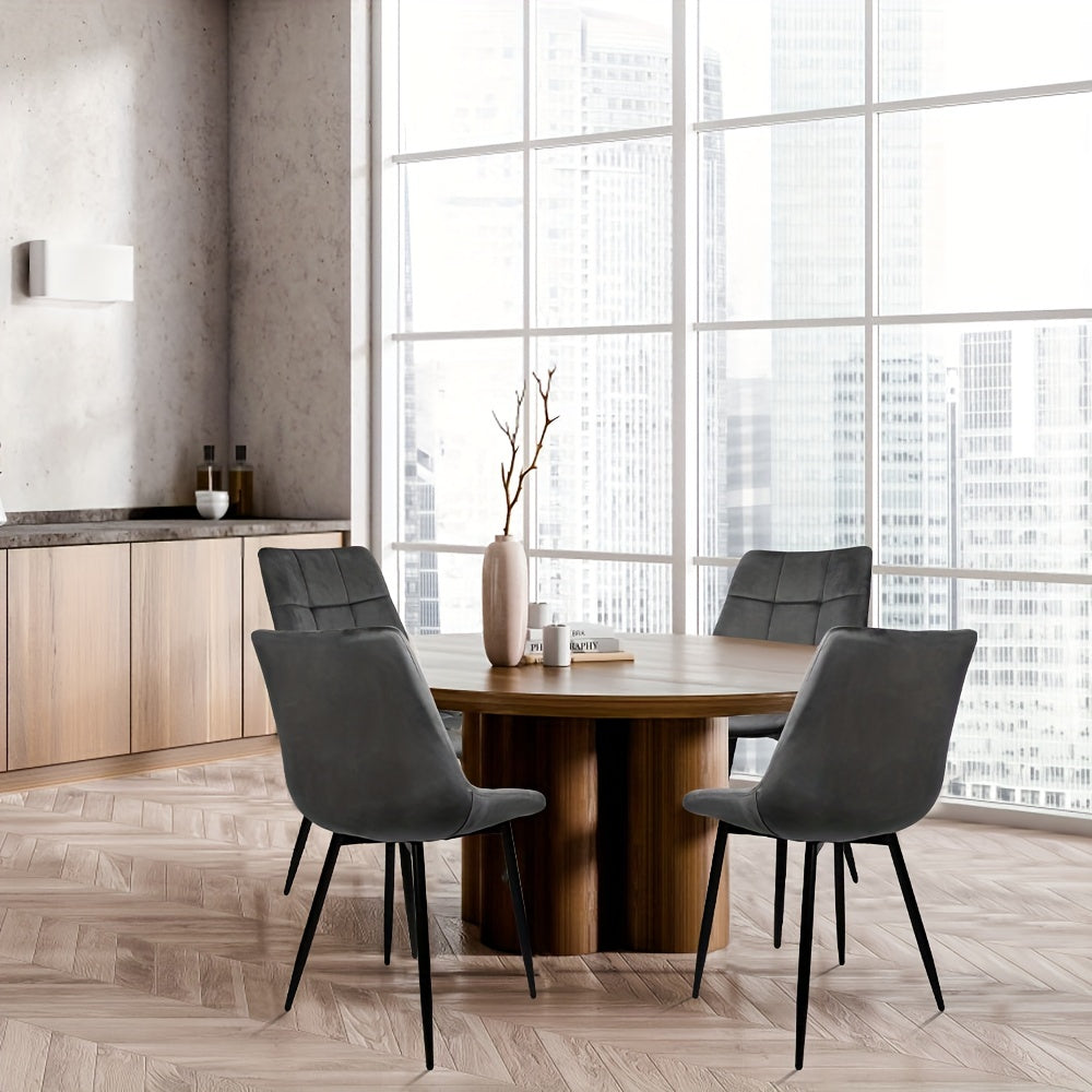 Velvet Eetkamerstoelen Set Van 2 – Stoelen, Restaurantstoelen, Hotelstoelen, Industrieel Design – Zwart Metalen Poten – Ergonomische Rugleuning & Snel Montage