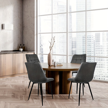 Velvet Eetkamerstoelen Set Van 2 – Stoelen, Restaurantstoelen, Hotelstoelen, Industrieel Design – Zwart Metalen Poten – Ergonomische Rugleuning & Snel Montage