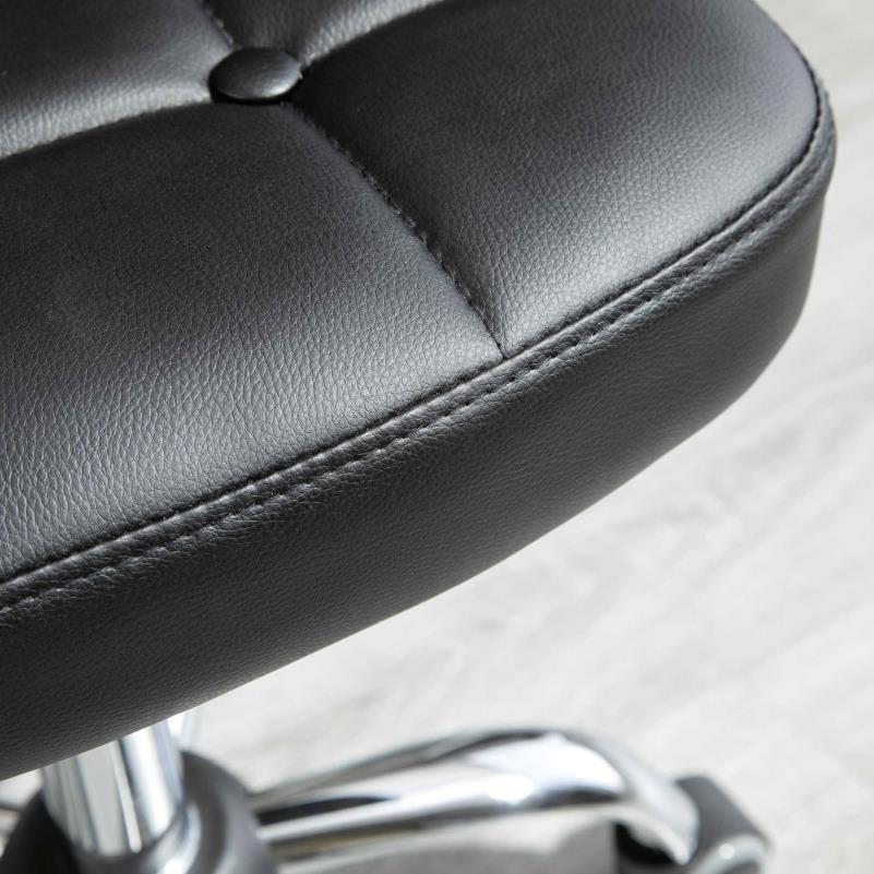 Barkruk – Barstoel – Draaistoel – Kruk – Zitstoel – Verstelbare Zithoogte 72-87 cm – Donkergrijs Synthetisch Staal – Met Rugleuning – Set van 2