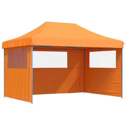 Partytent – Tent – Pavillon – Feesttent – Pop-up Tent – Oranje Kleur – Inklapbaar & Met 3 Zijwanden – Waterafstotend & Compact