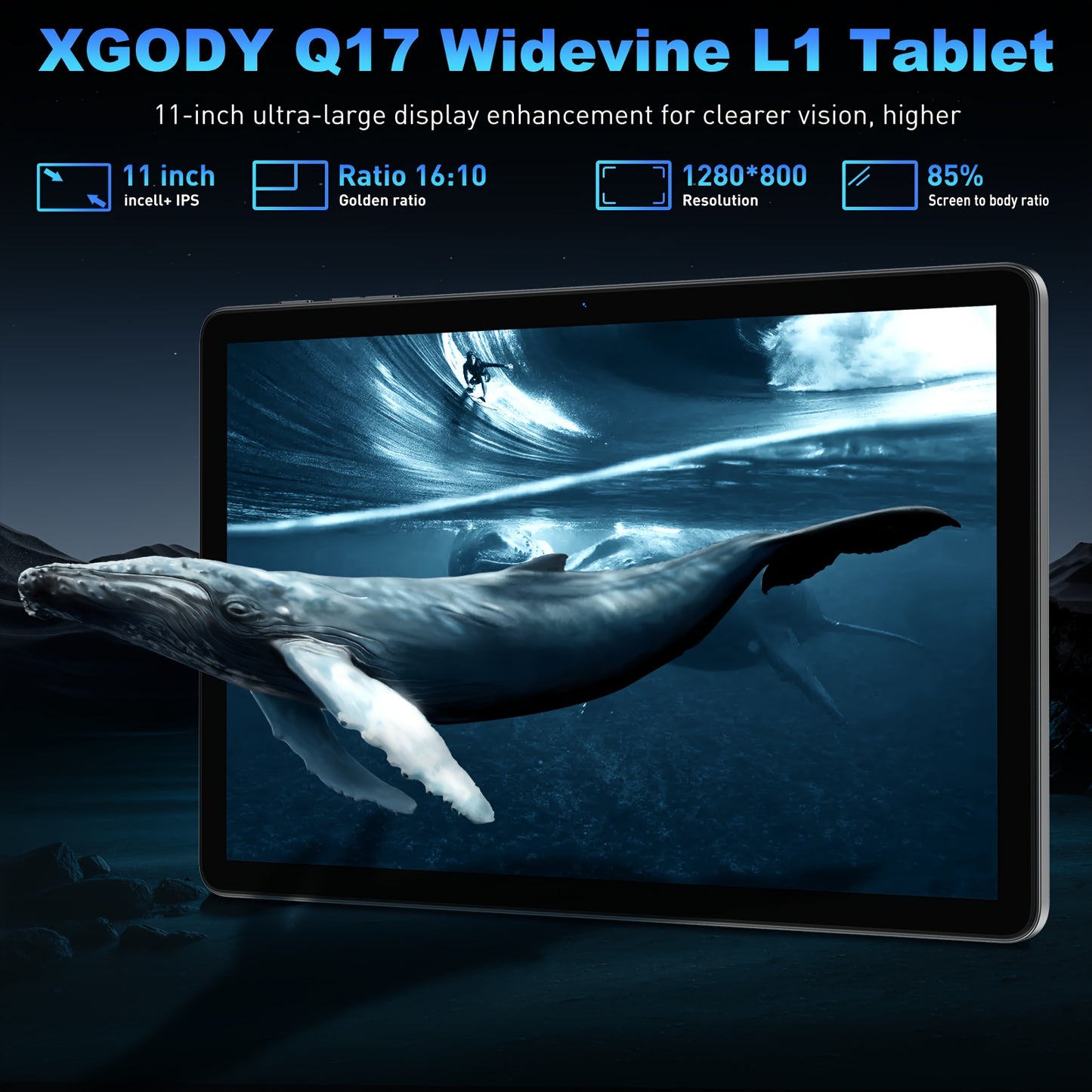 11 inch Android Tablet – Touchscreen – Tablet PC – Multimedia Tablet – Draagbare Computer – 16GB RAM + 256GB Opslag – HD IPS Scherm – 8000mAh Batterij