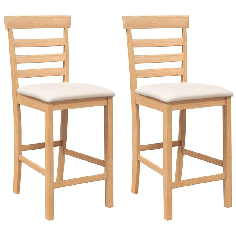 Bar stool with pillow 2pcs. Nature solid wood rubber tree,  Bar Seating, Sleek Bar Chair, Contemporary Design, Highquality Wood, Backrest Stool, Padded Stool, Bar Setup
