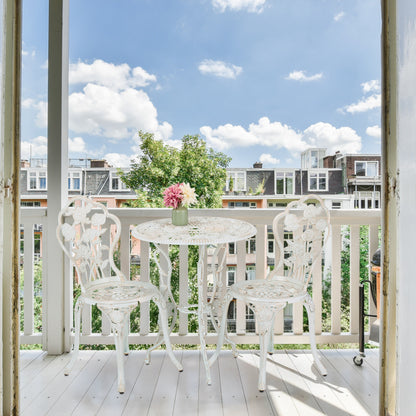 3pcs Garden Furniture Set in White/ Bronze