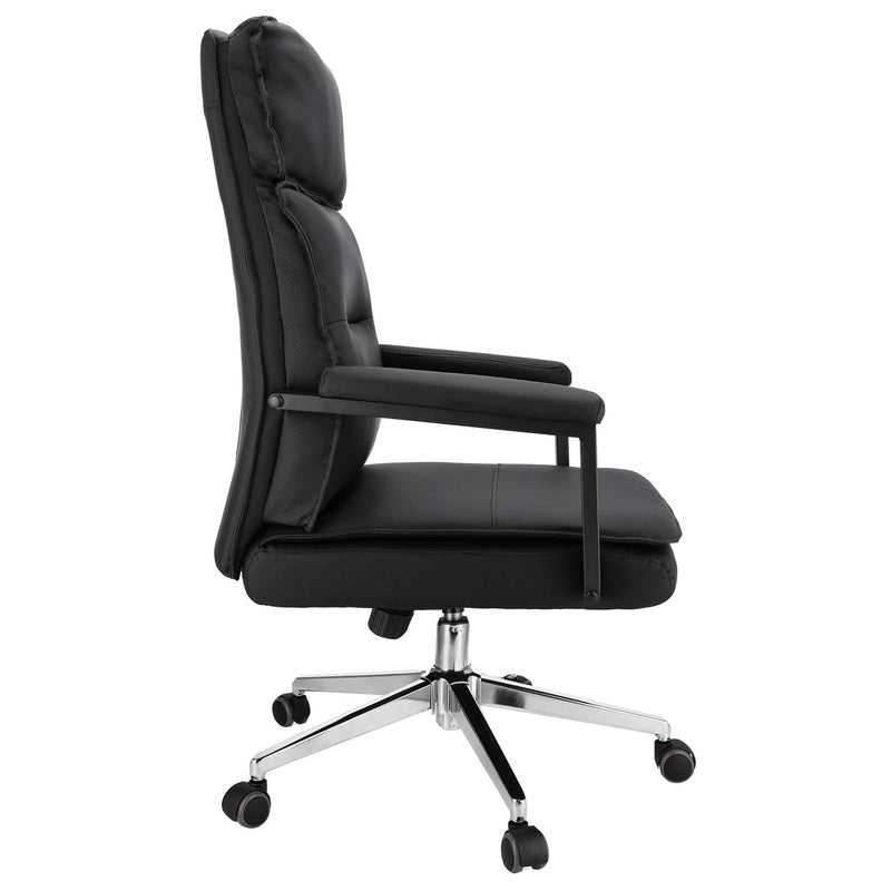 Bureaustoel – Office Chair – Kantoorstoel – Draaistoel – Werkstoel – Eco-leer Bekleding – Verstelbare Hoogte 43-49 cm
