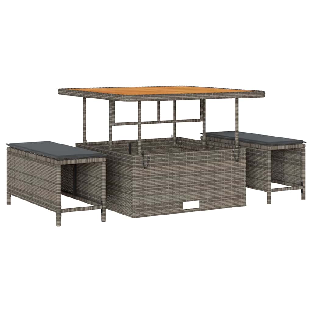 Tuinbank – Buitenbank – Loungeset – Buitenmeubel – Zithoek – 4 Persoons – Weerbestendig Stalen Frame – UV-bestendig Poly Rattan