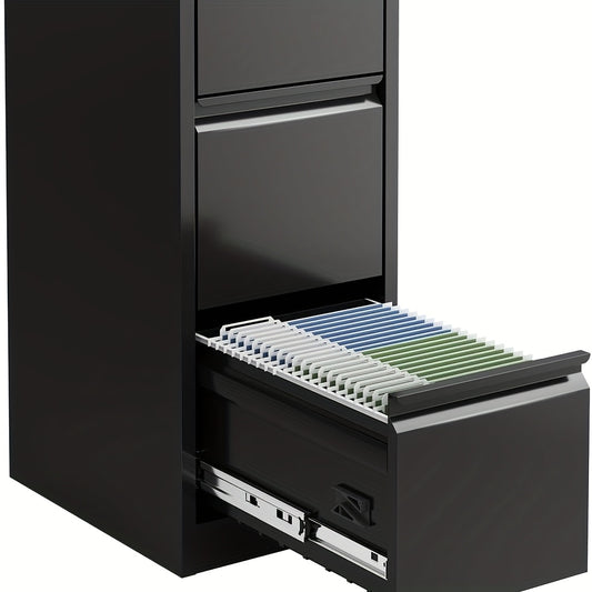 Archiefkast – Dossierkast – Kantoorkast – Ladenkast – Opbergkast – Zwart – 3 Laden Met Slot – Robuust Metaal 6mm Koudgewalst – Anti-kantel Veiligheidssysteem