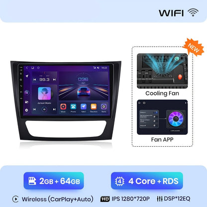 Android Autoradio – Carplayer – Multimedia Speler – Navigatiesysteem – 2-DIN Radio – 9 Inch Touchscreen – 2+64GB Wifi – Draadloos Android Auto & RDS