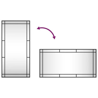 Wandspiegel – Spiegel – Badkamerspiegel – Hangspiegel – Woondecoratie – Zwart – Rechthoekig – 50x100 cm – IJzeren Frame – Verticaal – Zonder Elektriciteit