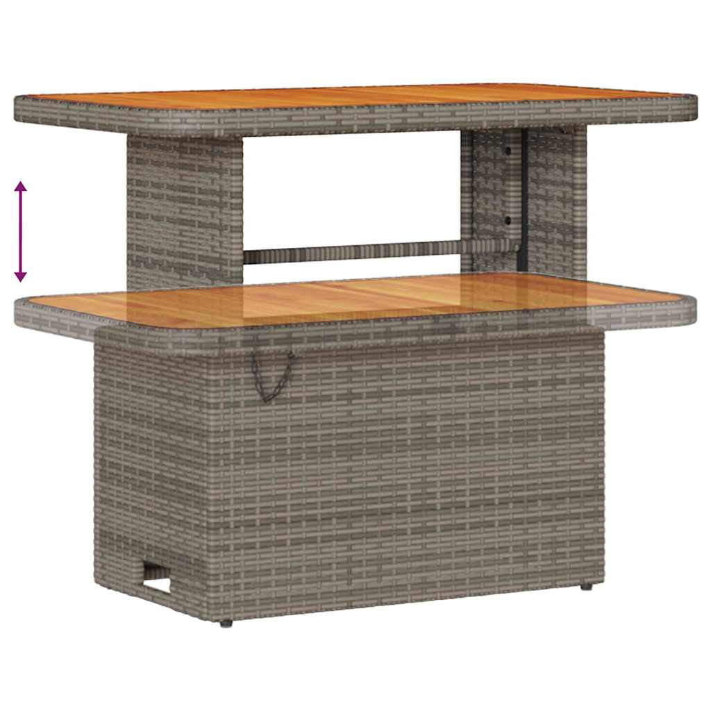 Tuinbank – Buitenbank – Tuinmeubel – Loungeset – Modulaire tuinbank – Weerbestendig kunstrotan – Donkergrijze polyester kussens - Grijs-Donkergrijs