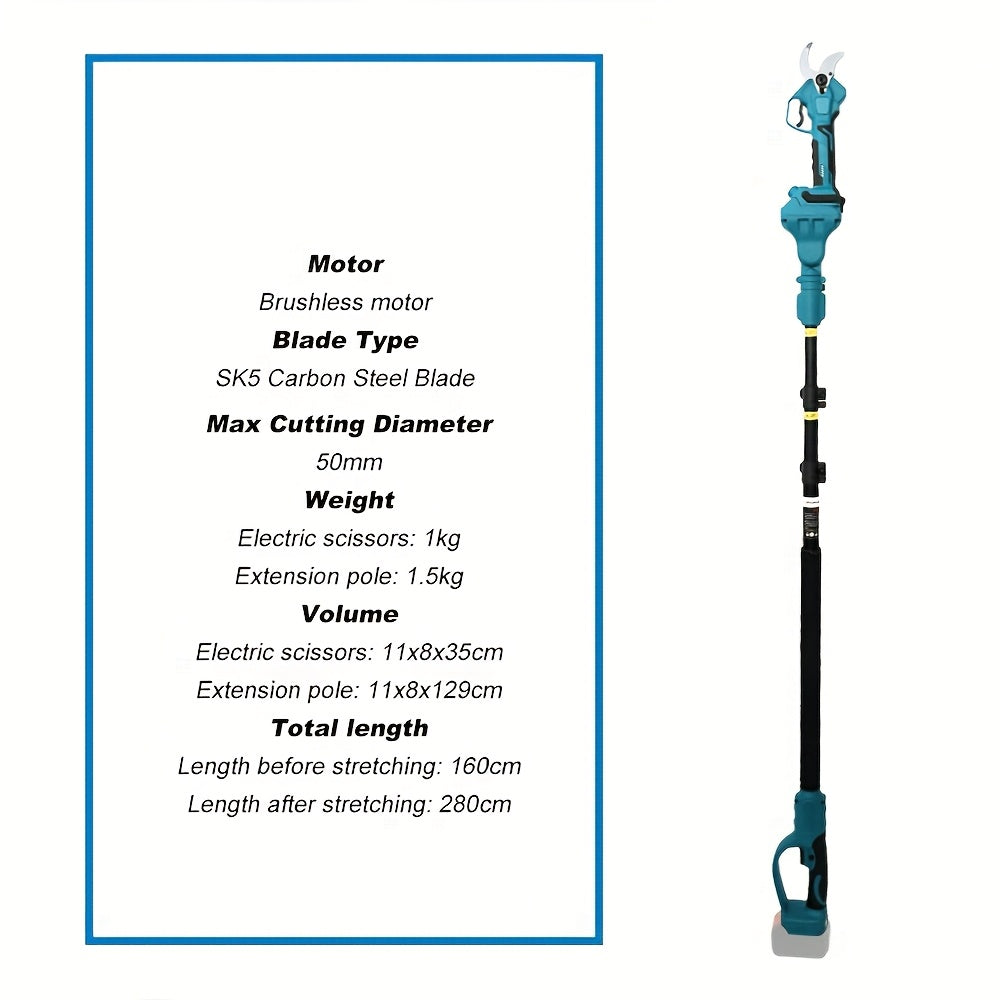 Elektrische Snoeischaar – Draadloze Snoeischaar – Takkenschaar – Tuinschaar – 18V Lithium-Ion batterij – Carbonstalen Messen