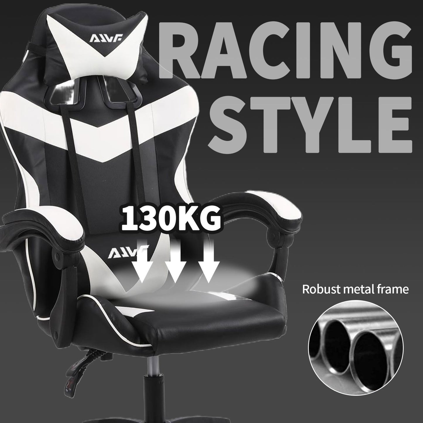 High-Back Gaming Chair PC Office Chair Computer Racing Chair PU Desk Task Chair Ergonomic Executive Swivel Rolling Chair with Lumbar Support for Back Pain Women, Men