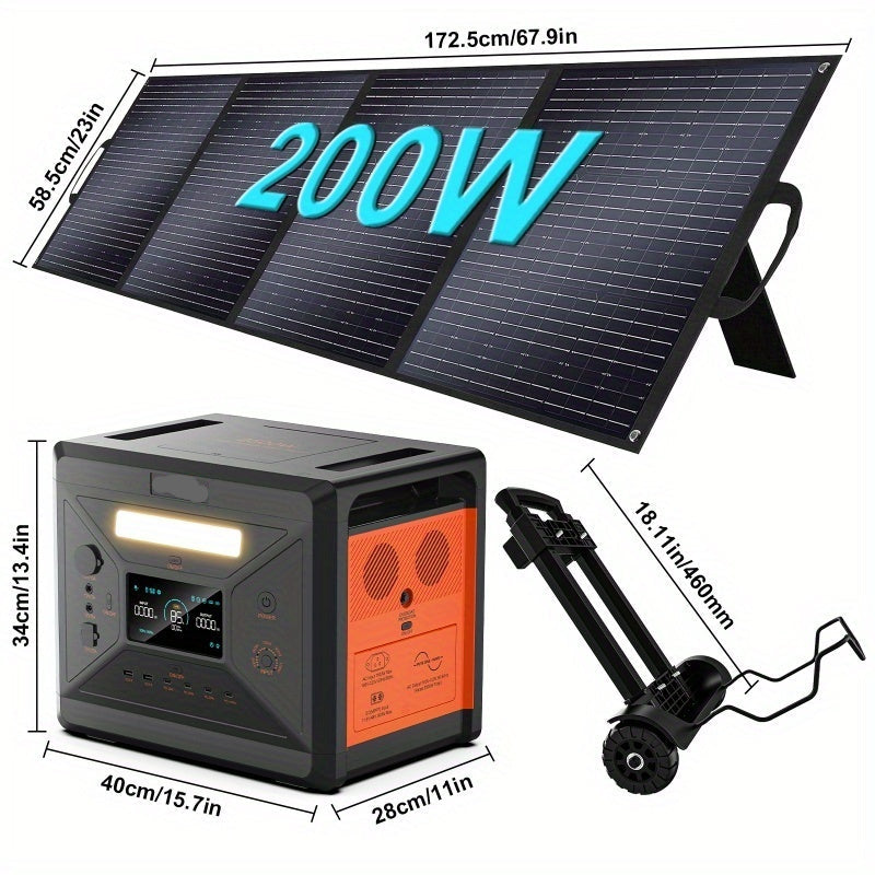 Draagbare Power Station – Mobiele Energievoorziening – Noodstroom – Zonne-Generator – Camping Accu – 2304 Wh Batterij – 2500W Vermogen