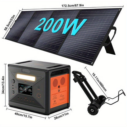 Draagbare Power Station – Mobiele Energievoorziening – Noodstroom – Zonne-Generator – Camping Accu – 2304 Wh Batterij – 2500W Vermogen