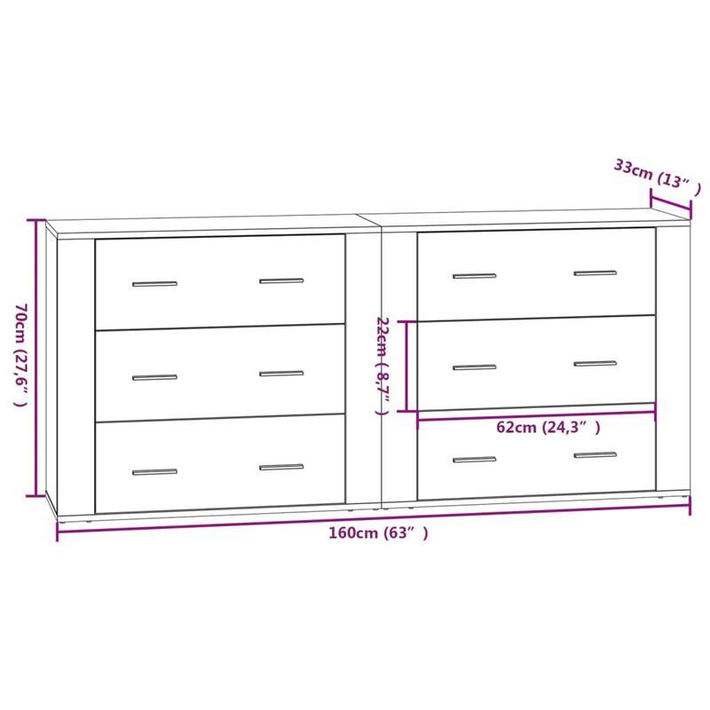 Dressoir – Kast – Opbergkast – Ladekast – Commode – Set Van 2 – Wit Bewerkt Hout – Stijlvol En Praktisch