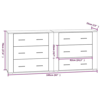 Dressoir – Kast – Opbergkast – Ladekast – Commode – Set Van 2 – Wit Bewerkt Hout – Stijlvol En Praktisch