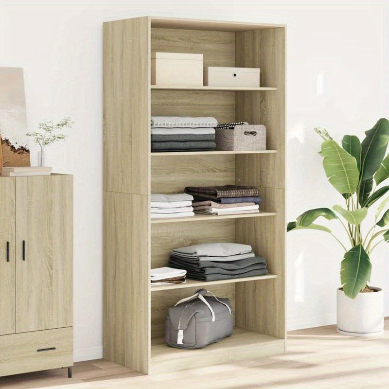 Kledingkast – Garderobekast – Opbergkast – Kledingkast Houten – Kast Bruin – Vrijstaand Design – Duurzaam Behandeld Hout Sonoma Eiken 100x50x200 cm
