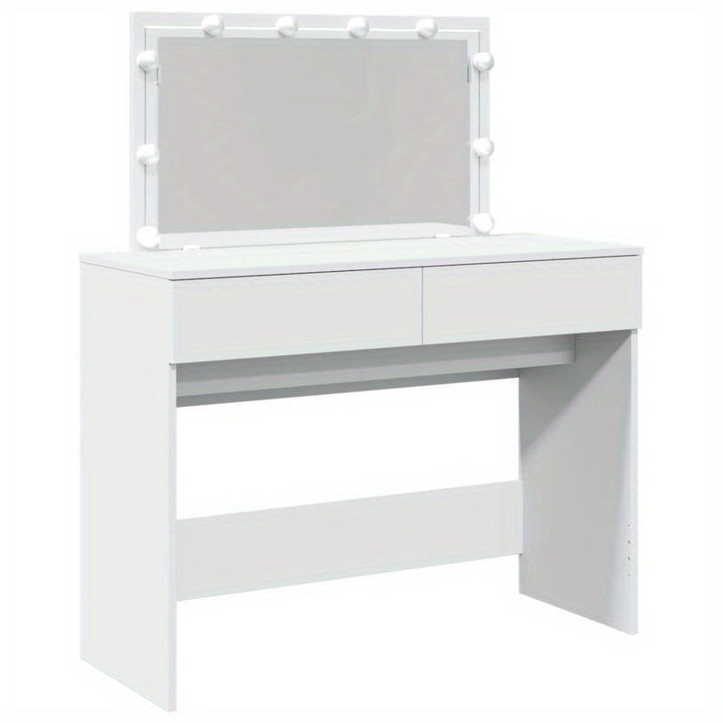 Kaptafel – Make-up Tafel – Cosmeticatafel – Schminktafel – Dressing Table – Wit – Houten Frame – Compact 100x40x120 cm – Geen Elektriciteit Nodig
